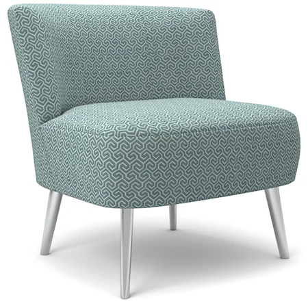 Contemporary Accent Barrel Chair with Metal Legs